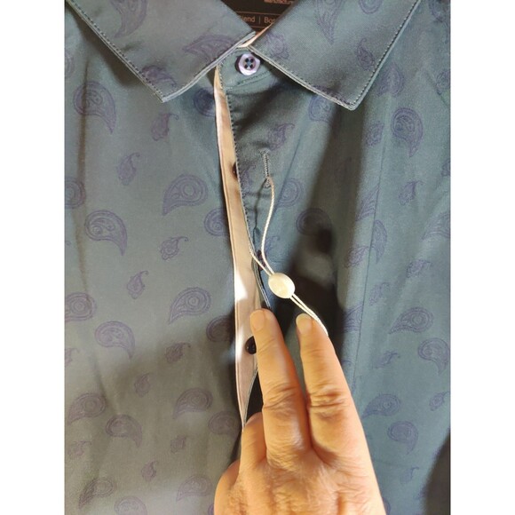 Boston Scott GEN 1 Mens Golf Polo NWT Green Blue Paisley S Athletic MSRP $79 - Picture 4 of 7